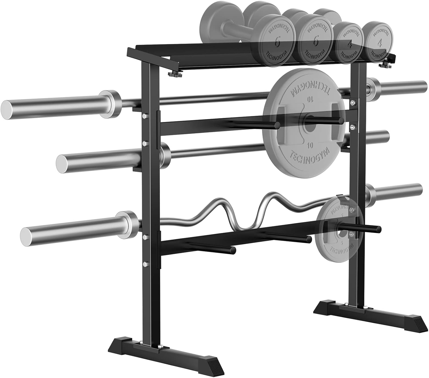 Home Gym Weights - Homegym Krachttraining Gewichtsopbergrek - Metaal, Zwart,