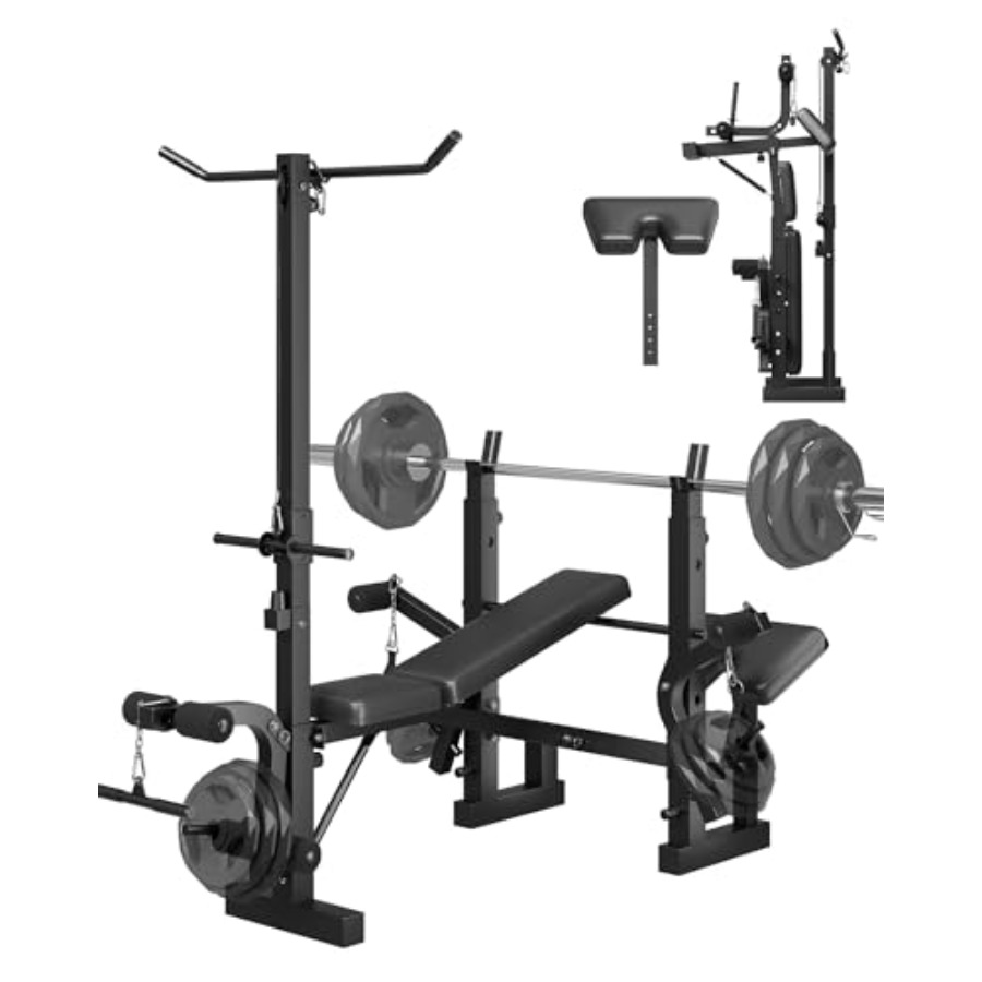 Home Gym Weight Bench - Homegym 8-in-1 opvouwbare gewichtsbankset met preacher
