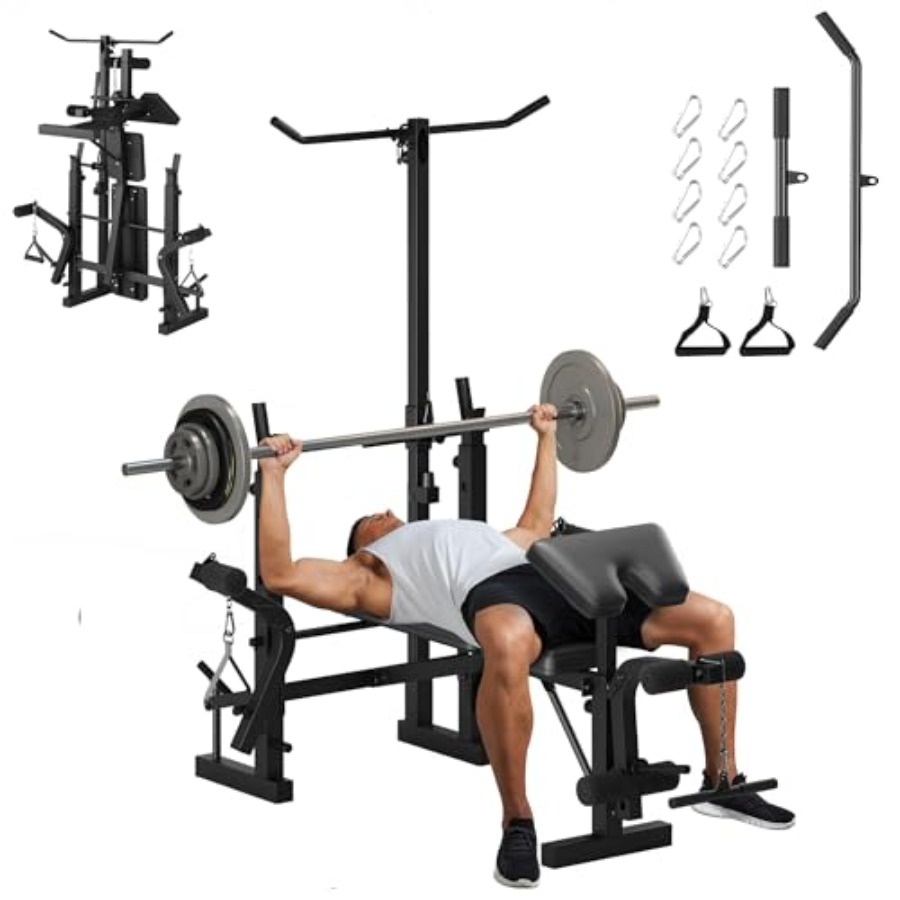 Home Gym Weight Bench - Homegym Krachttraining Bankstel: 7-in-1 Verstelbare Gewichtsbank