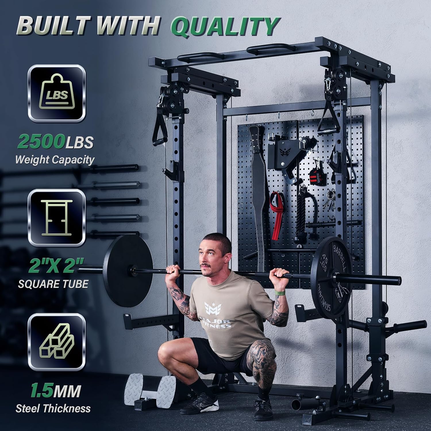Pulley Home Gym - Drone3 Power Rack, 2500 lbs Multifunctionele