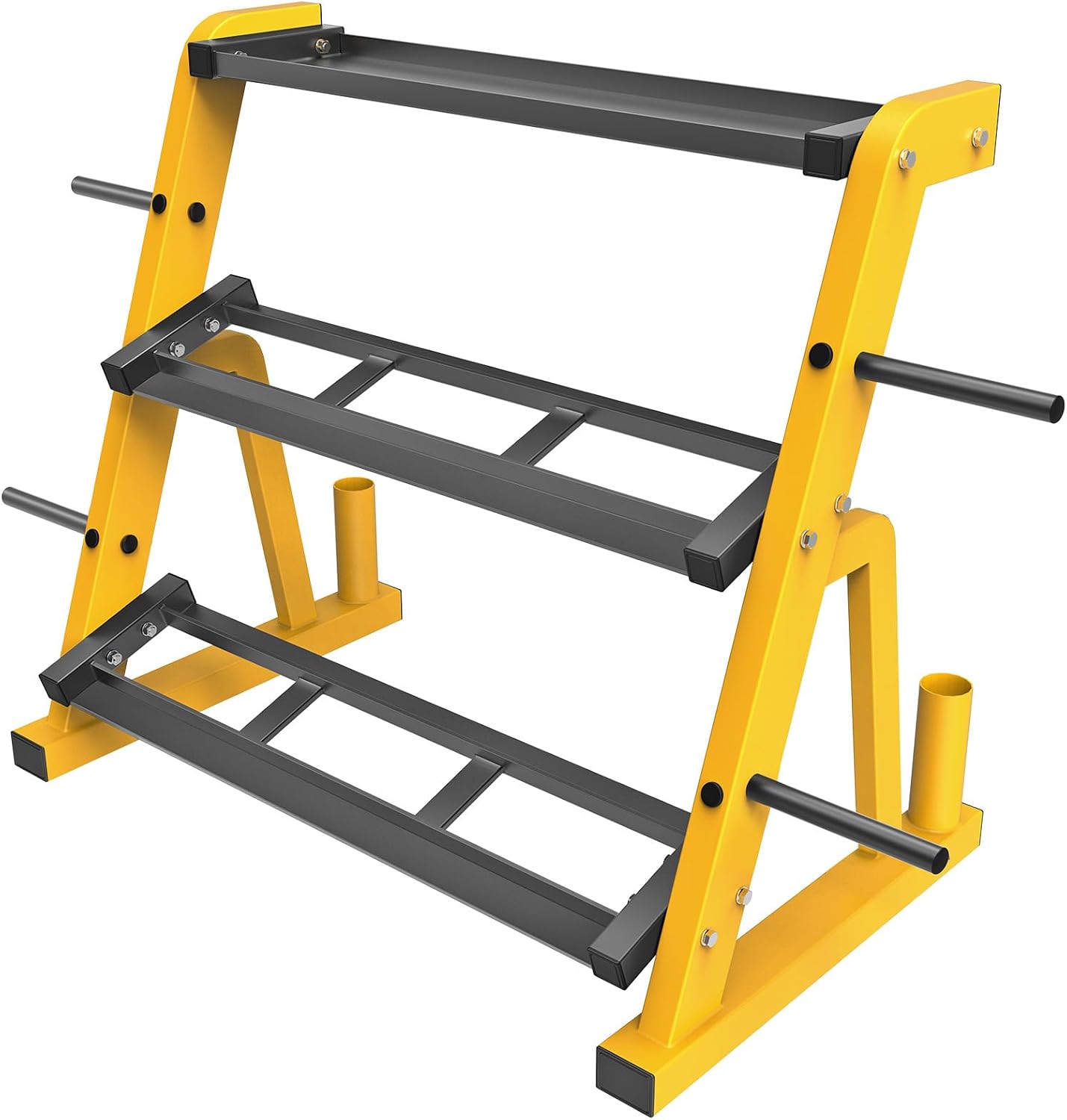 Home Gym Yellow - Zware uitvoering drielaags dumbbell rek multifunctionele