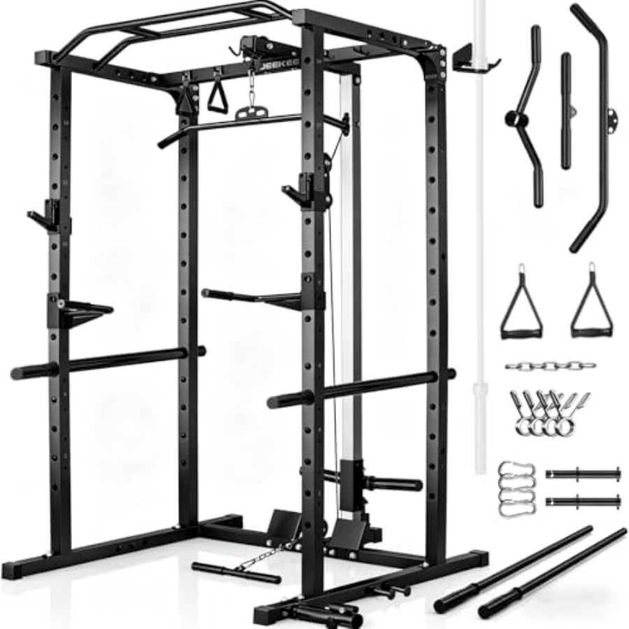 Squat Rack Power - Homegym power rack met LAT pulldown,