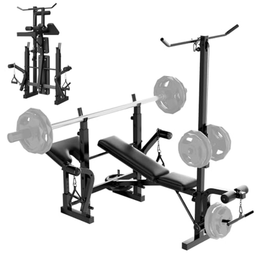 Home Gym Weight Bench - Homegym Gewichtsbank Set: Stalen Frame Zwart