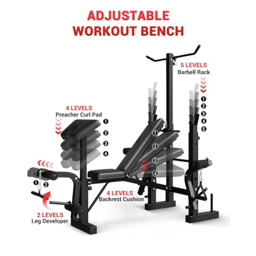 Homegym 8-in-1 opvouwbare gewi - Home Gym Weight Bench recensie en prijs