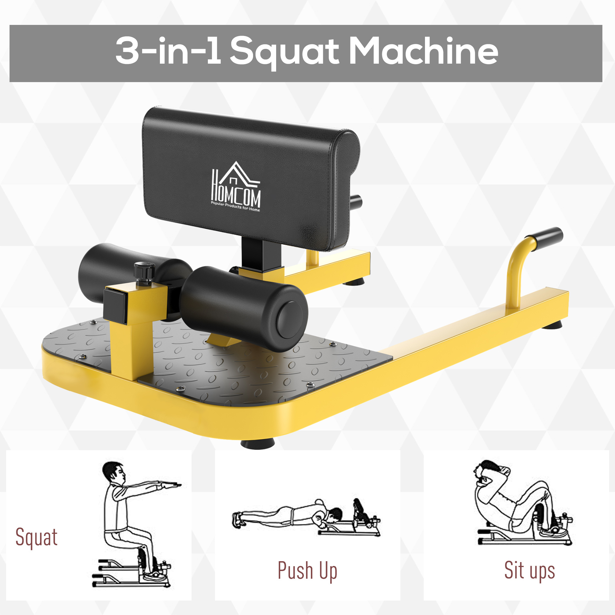 3-in-1 gevoerde push-up sit-up - Home Gym Yellow recensie en prijs