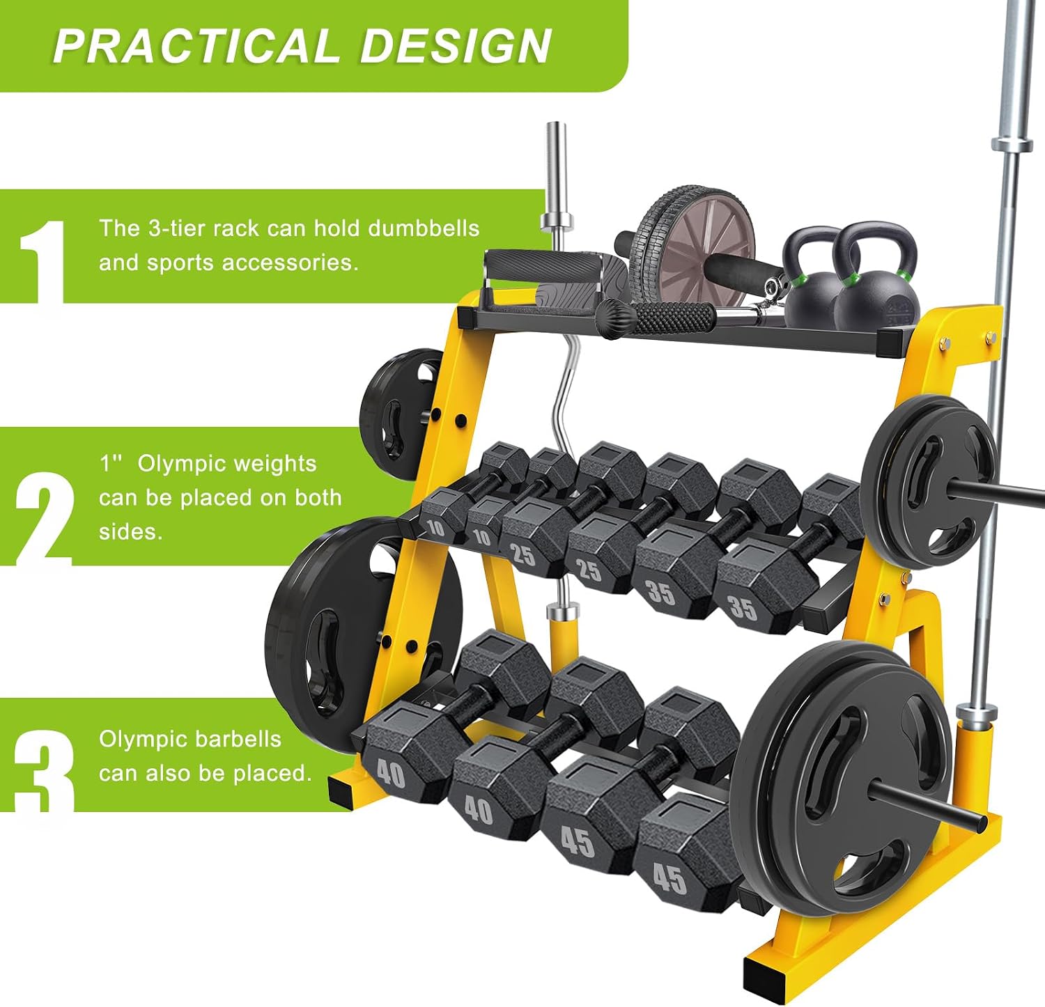 Zware uitvoering drielaags dum - Home Gym Yellow recensie en prijs