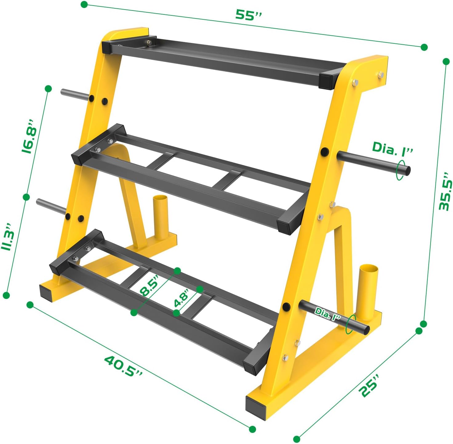 Zware uitvoering drielaags dum - Home Gym Yellow recensie en prijs