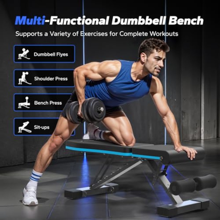Inklapbare gewichtsbank voor t - Home Gym Weight Bench recensie en prijs